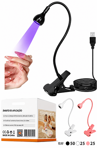 LUMINARIA UV LED USB PARA ALONGAMENTO E SECAGEM DE UNHAS