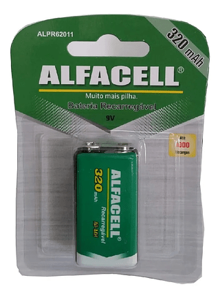 ALFACELL - BATERIA 9V RECARREGAVEL - ALPR 62011
