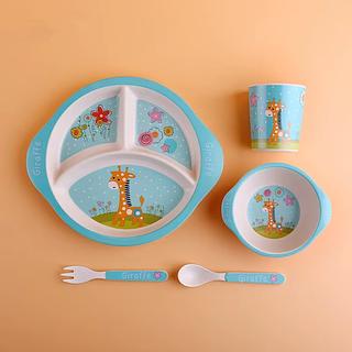 KIT ALIMENTACAO INFANTIL - PRATO COM DIVISÓRIA / TALHER / COPO / TIGELA - AK-F006