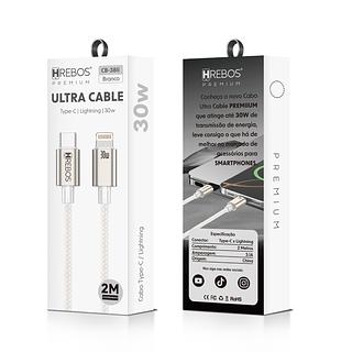 HREBOS - CABO ULTRA CABLE TC / LIGHTNING 30W 2M - CB-381i