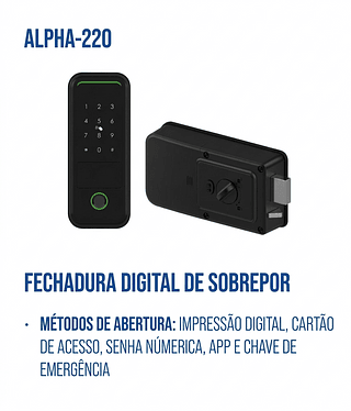 FECHADURA COM DIGITAL DE SOBREPOR