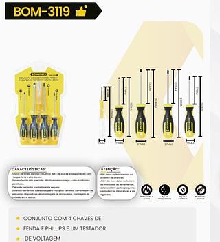 BOMVINK - CONJUNTO COM 4 CHAVES E UM TESTADOR - BOM-3119