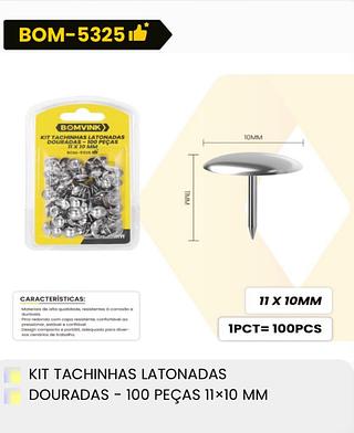 KIT TACHINHA LATONADA DOURADAS 100PEÇAS 11X10MM