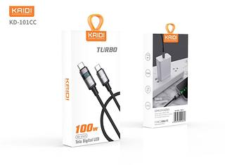 KAIDI - CABO CARREGADOR COM TELA DIGITAL TC / TC 100W - KD-101CC