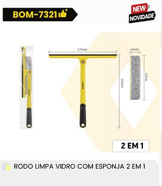 RODO LIMPA VIDRO COM ESPONJA 2EM1