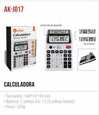 CALCULADORA AIKER ELETRONICA 12 DIGITOS DUPLO VISOR