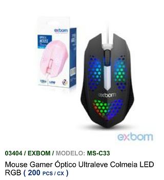 MOUSEGAMER COM FIO LED