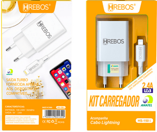 HREBOS - CARREGADOR 2.4 IOS - HS-150i