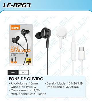 IT BLUE - FONE TC COM FIO INTRA AURICULAR COM BORRACHA