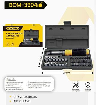 BOMVINK - CHAVE DE CATRACA ARTICULAVEL 40 PEÇAS - BOM-3904