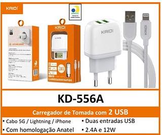 KAIDI - CARREGADOR RAPIDO 12W 2.4A iOS
