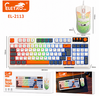 ELETRO - KIT TECLADO + MOUSE COM FIO USB - EL-2113