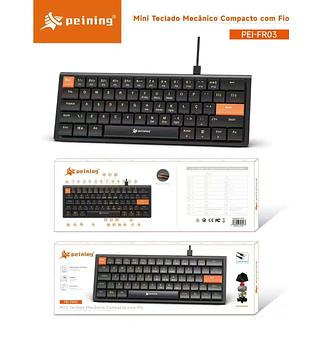 PEINING - MINI TECLADO MECANICO COMPACTO COM FIO - PEI-FR03