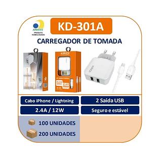 KAIDI - CARREGADOR DE TOMADA 12W 2.4A iOS