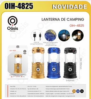 BOMVINK - LAMPIAO RETRO SOLAR INTERNA / LED CARREGAVEL - BOM-4219