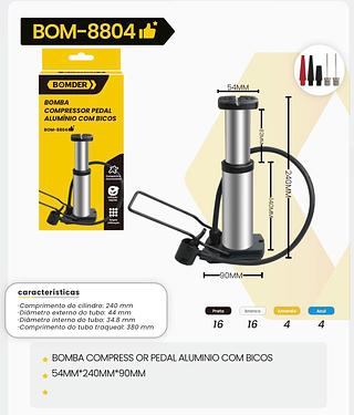BOMVINK - BOMBA DE AR / COMPRESSOR ALUMINIO COM BICOS - BOM-8804
