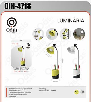 LUMINÁRIA DE MESA MULTIFUNCIONAL OÁSIS OIH-4718