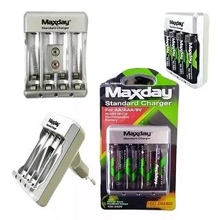 MAXDAY - CARREGADOR COM 4 PILHAS