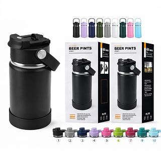 350ML - GARRAFA TERMICA COM 2 BICOS E BASE DE SILICONE