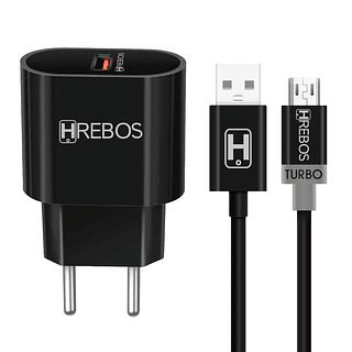 HREBOS - CARREGADOR TURBO 18W V8 - HS-351V