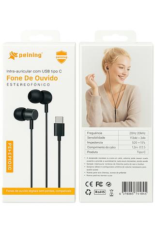 PEINING - FONE DE OUVIDO COM CABO TC COM BORRACHA - PEI-EP101C