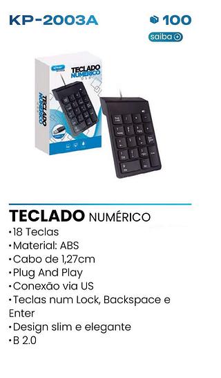 TECLADO NUMERICO 18 TECLAS - KP-2003A