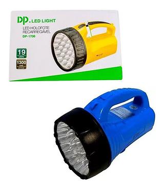 LED LIGHT - LANTERNA HOLOFOTE RECARREGAVEL 19 LEDS - DP-1706