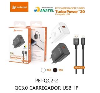 PEINING - CARREGADOR TURBO 3.4v 18w iOS - PEI-QC2-2 IOS
