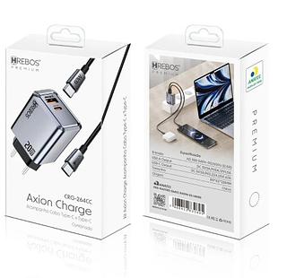 HREBOS - CARREGADOR 20W +CABO TYPE-C TYPE-C
