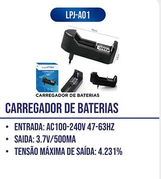 LUATEK - CARREGADOR DE PILHA DE LANTERNA COM 1 - LPJ-A01