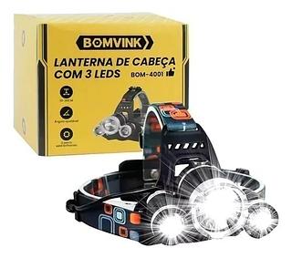 BOMVINK - LATERNA DE CABEÇA COM 3 LEDS - BOM-4001