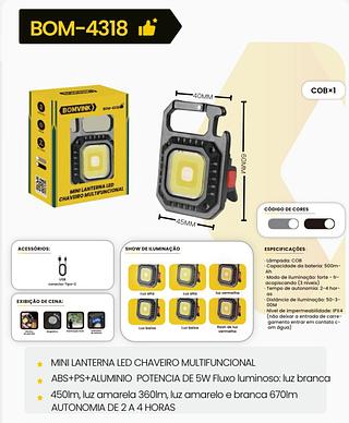 BOMVINK - MINI LANTERNA LED CHAVEIRO - BOM-4318