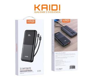 KAIDI - POWER BANK PORTATIL 10000MAH COM CABOS - KD-961