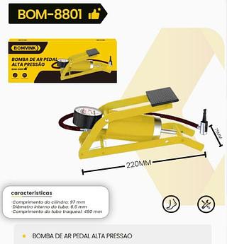 BOMVINK - BOMBA DE AR DE PEDAL ALTA PRESSAO - BOM-8801