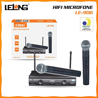 LELONG - MICROFONE DUPLO SEM FIO - LE-906