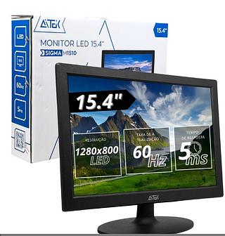 MONITOR LED 15,4 60HZ 5MS RESOLUÇÃO 1280X800, VGA, IDEAL PARA ESCRITÓRIO E HOME OFFICE AIKTEK - SIGMA-M1510