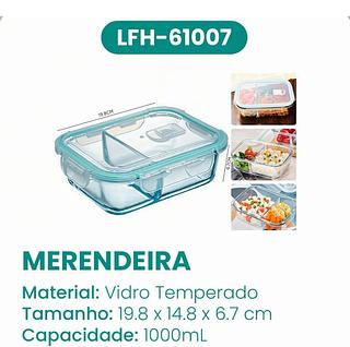 MARMITA DE VIDRO 1000 ML COM DIVISORIA