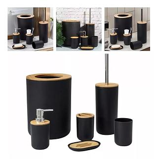 ⚫ KIT PARA BANHEIRO REDONDO 6 PEÇAS - YY6-3350