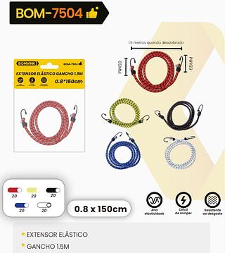 BOMVINK - EXTENSOR ELASTICO COM GANCHO - BOM-7504