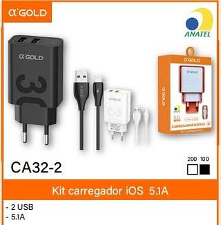 O'GOLD - CARREGADOR TURBO 5.1 iOS - CA32-2