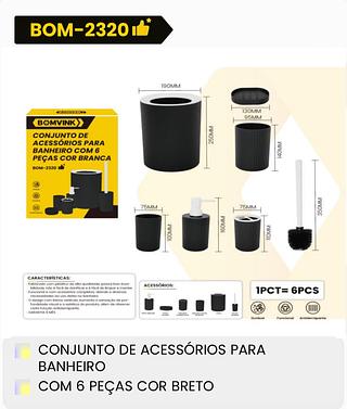 BOMVINK - KIT PARA BANHEIRO COM 6 PEÇAS