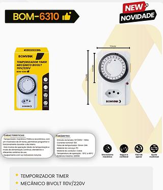 BOMVINK - TEMPORIZADOR TIMER MECANICO BIVOLT - BOM-6310