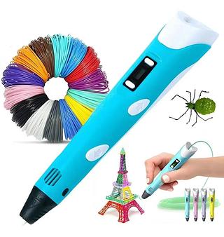 CANETA 3D IMPRESSORA MANUAL COM FILAMENTOS DIY/ PLASTICO/ ABS TELA LCD - DYB-3D