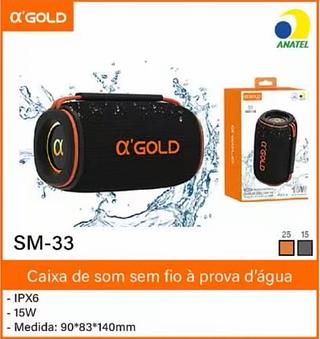 AGOLD - CAIXA DE SOM IPX6 15W