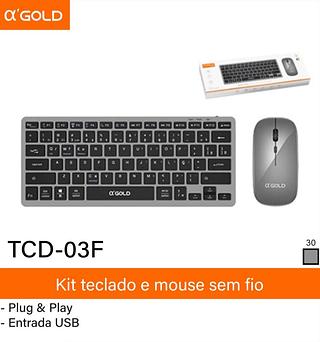 AGOLD - KIT DE TECLADO E MOUSE SEM FIO