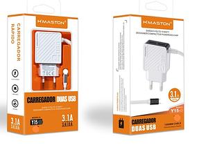 HMASTON - CARREGADOR 3.1 iOS COM 2 USB - Y15-2 iOS | Y17-2