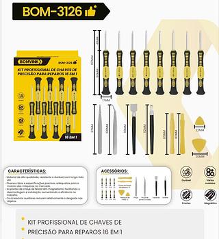 BOMVINK - KIT DE CHAVES DE PRECISAO PARA REPAROS 16 EM 1 - BOM-3126