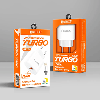 HREBOS - CARREGADOR TURBO 18W V8 - HS-351V