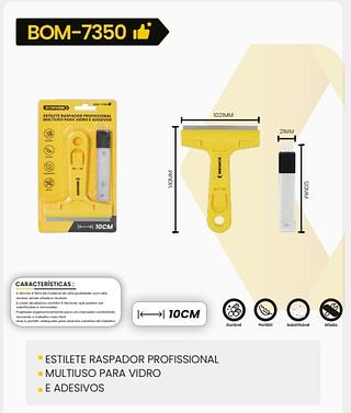 BOMVINK - ESTILETE RASPADOR MULTIUSO PARA VIDROS E ADESIVOS BOM-7350