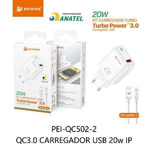PEINING - CARREGADOR TURBO POWER 3.0 20W IOS - PEI-QC502-2